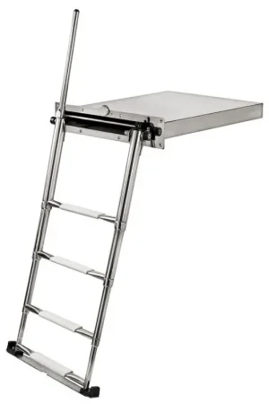 Scaletta a scomparsa Portofino Douglas Marine - Scaletta telescopica 4 gradini con maniglia, in acciaio inox 316, Made in Italy Nuova Collezione