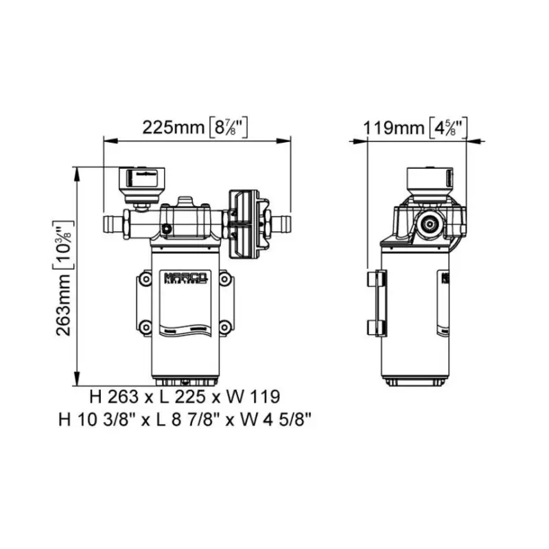 Pompa Autoclave UP14/E 12/24V - Elettropompa Autoadescante in PEEK con Controllo Elettronico e Corpo in Ottone Nickelato per Nautica e Barche Occasione