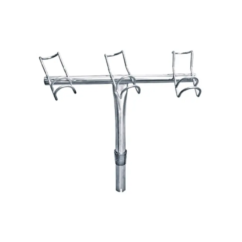 Reggicanna in Acciaio Inox Sinistro - Portacanna per 3 Canne con Fissaggio ad Incasso - Palo Ø 32 mm per Barche e Nautica Novità