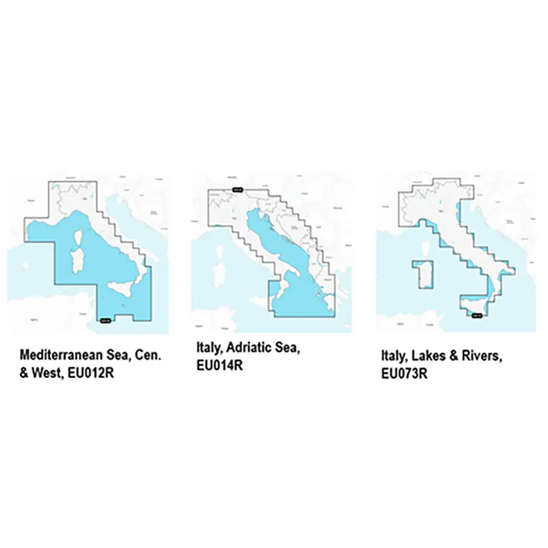 Acquista Ora Navionics Plus Italia, Laghi, Coste - Dettagli essenziali, piani portuali, batimetria selezionabile, auto-routing, compatibile con Freshest Data, accesso a SonarChart, memoria SD/micro SD.