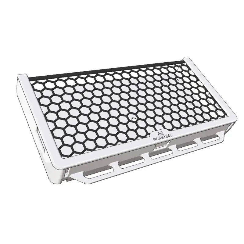 Spedizione Espresso Rete Portaoggetti Bianca Plastimo - Dimensioni 278x142 mm, Resistente agli UV, Fissaggio con Viti o Strisce Autoadesive
