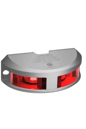Nuovo Arrivo Fanale Verticale Rosso Lopolight - 2 Miglia Nautiche, 180° di Visibilità, Potenza 1,8 Watt, per Imbarcazioni fino a 50 m, Struttura in Alluminio Anodizzato, Illuminazione a Lunga Durata fino a 50.000 Ore