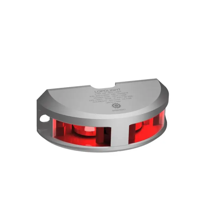 Nuovo Arrivo Fanale Verticale Rosso Lopolight - 2 Miglia Nautiche, 180° di Visibilità, Potenza 1,8 Watt, per Imbarcazioni fino a 50 m, Struttura in Alluminio Anodizzato, Illuminazione a Lunga Durata fino a 50.000 Ore