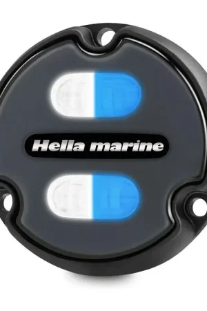 Ultima Occasione Faro Subacqueo LED Apeloa1 Bianco/Blu con Quadrante in Carbonio - Potente Luce da 1800 Lumen e Grado di Protezione IP68/IP69 - Ideale per Nautica e Immersioni