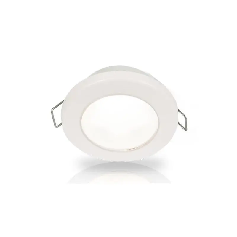 Solo Oggi Hella Marine EUROLED 75 - Faretto LED Bianco 12V Stagno IP67 con Clip - Cassa in Polimero Resistente UV - Consumo 3W, Luminosità Dimmerabile 190 Lumen, Cavo Marino 12 cm