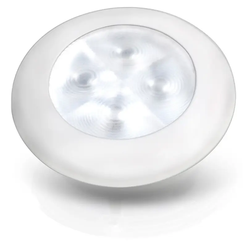 Luce Cortesia Bianca 24V - Faretti Stagni IP67 Dimmerabili, Cornice in Plastica UV-Resistente e Cavo Marino 12 cm - Consumo Solo 0,5W Must-Have