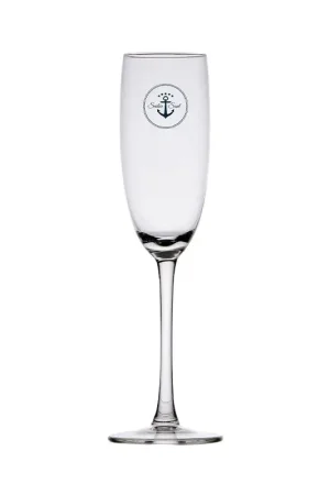 Compra Online Bicchieri da Champagne Serie Sailor - Set da 6 Pezzi - Ecozen BPA Free, Infrangibili e Lavabili in Lavastoviglie - Ø 7,5x22 cm - Effetto Cristallo con Anello Antiscivolo