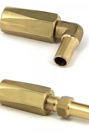 Must-Have Raccordo Curvo Recuperabile in Ottone per Timonerie Idrauliche - Confezione da 2 Pezzi - Innesto Ø 10 mm per Tubo Termoplastico R7 da 5/16
