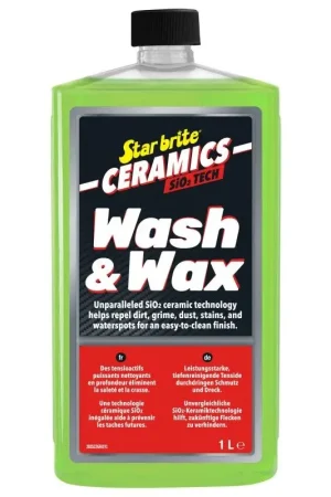 Starbrite Ceramic Boat Wash e Wax 1 Lt - Pulizia Profonda e Protezione Ceramica per la Nautica, Resistente a Sporco e Macchie d'Acqua, Finitura Brillante e Facile da Pulire. Quantità Limitata