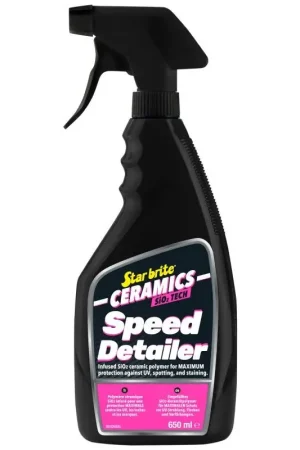 Promo Stagionale Starbrite Ceramic Speed Detailer 650 ml - Lucentezza e Protezione Superiore per Nautica e Barche, Ideale per Vetroresina, Superfici Verniciate e Metalli Lucidati, Resistente ai Raggi UV e alle Macchie.