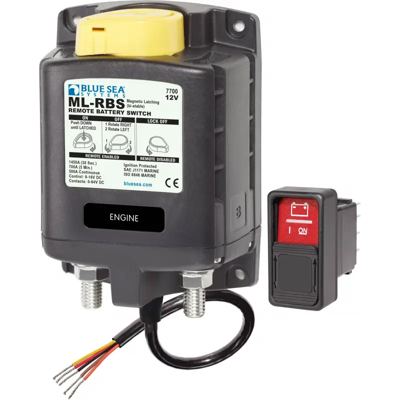 Offerta Limitata Solenoide Autorilascio ML 24V Blue Sea - Alta Affidabilità, Funzionamento Bistabile, Potenza Fino a 1450A, Completamente Stagno, Anti-Deflagrante per Nautica e Vela