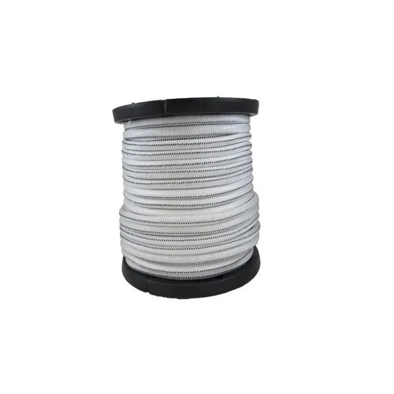 Ultima Occasione Treccia Bianca Elastica Ø 6 mm - 100 metri - Rivestimento in Poliestere ad Alta Tenacità e Anima in Filo di Gomma con Allungamento 200% per Vela e Nautica