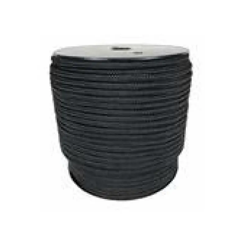 Spedito Oggi Treccia Nera Elastica Plastimo Ø 4 mm - 100 metri - Rivestimento in Poliestere Alta Tenacità - Allungamento 200% per Nautica e Vela
