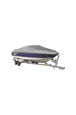 Affare Telo Copribarca CROSSEVEN 4,9x2,4 m - 150D Poliestere Antivento e UV con Cuciture Rinforzate e Corda di Fissaggio - Colore Grigio