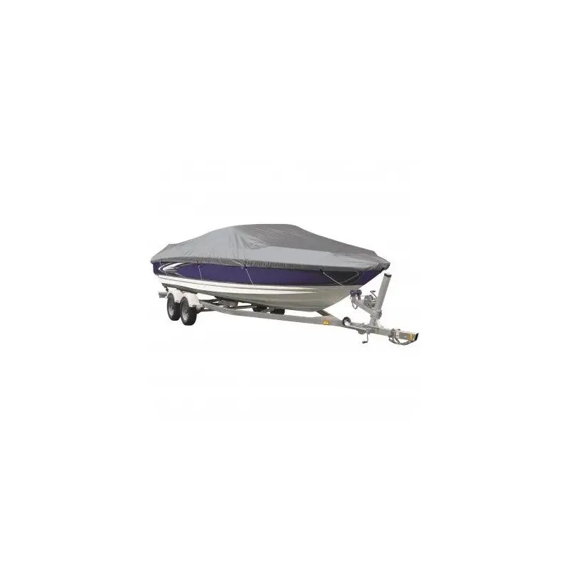 Sconto Telo Copribarca CROSSEVEN 5,2x2,45m in Poliestere 150D - Resistente a Intemperie e Raggi UV - Colore Grigio con Corda per Fissaggio