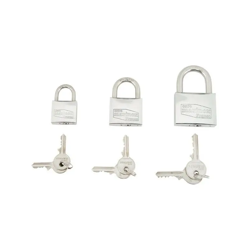 Nuovo Arrivo Lucchetto Inox Plastimo Arco Corto 30mm - Alta qualità per ambienti corrosivi e salini, corpo in ottone cromato e cerniera in acciaio inox 316
