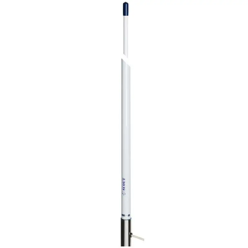 Antenna VHF Scout KS-42 in Vetroresina Bianco Ghiaccio - 2,40 m, Ottima per Imbarcazioni di Medie e Grandi Dimensioni, Filtro Anti-UV, 3 dB di Guadagno, Cavo RG-58 incluso Promozione