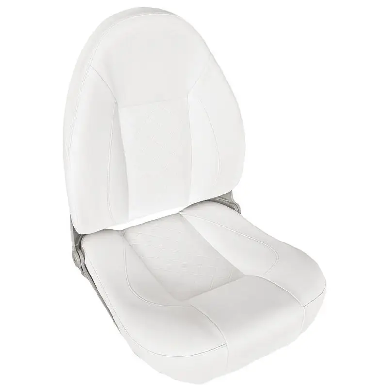 Sedile comfort CP48 con schienale alto ribaltabile in tecnopolimero e rivestimento in vinile RAL 9010 con rete portaoggetti Ultimissimo Modello