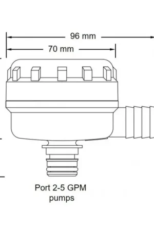 Nuovo Arrivo Filtro Portagomma 1/2" 90° con Design e Maglia 40 per Sistemi di Acqua Pressurizzata - Flojet