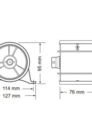 Elettroventilatore In Linea 12V 4' per Nautica - Flusso d'Aria 6,7 m³/min, Silenzioso e Corrosione-Resistente, Montaggio Universale Offerta Speciale