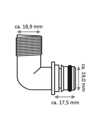 Kit di connessione Flojet Raccordo QEST 1/2" 90° EPDM con connettore push-in 14mm Spedizione Espresso