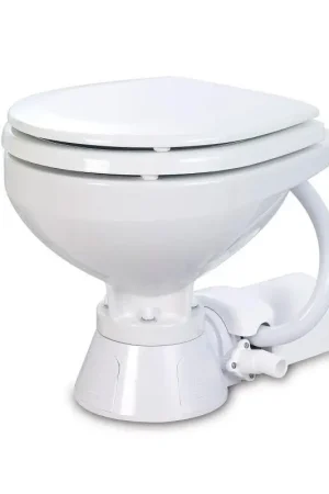 A Buon Prezzo Jabsco WC Elettrico Marino Compatto 12V in Vetroceramica Bianca con Pompa Maceratore e Sciacquone Alta Prestazione