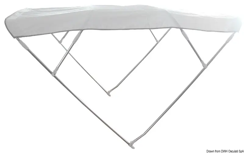 Capottina Parasole Bimini Depth 4 Archi 175/185 cm Bianca Non Perdere