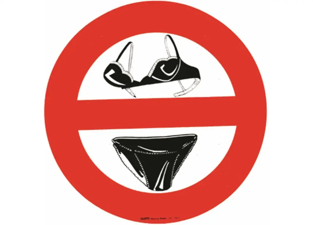 Ultimissimo Modello Tabella adesiva divieto bikini 150mm