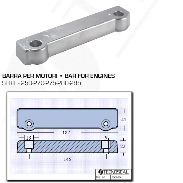 Barra per Motori Serie 250 270 275 280 285 Acquista Ora