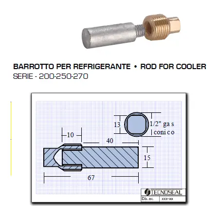 Prezzo Scontato Barrotto per Refrigerante Volvo Penta Serie 200-250-270