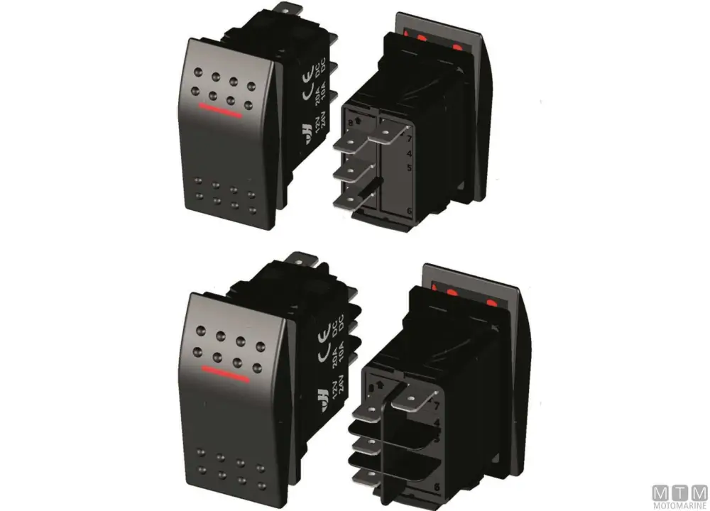 Nuova Collezione Interruttore (on)-off-on red led