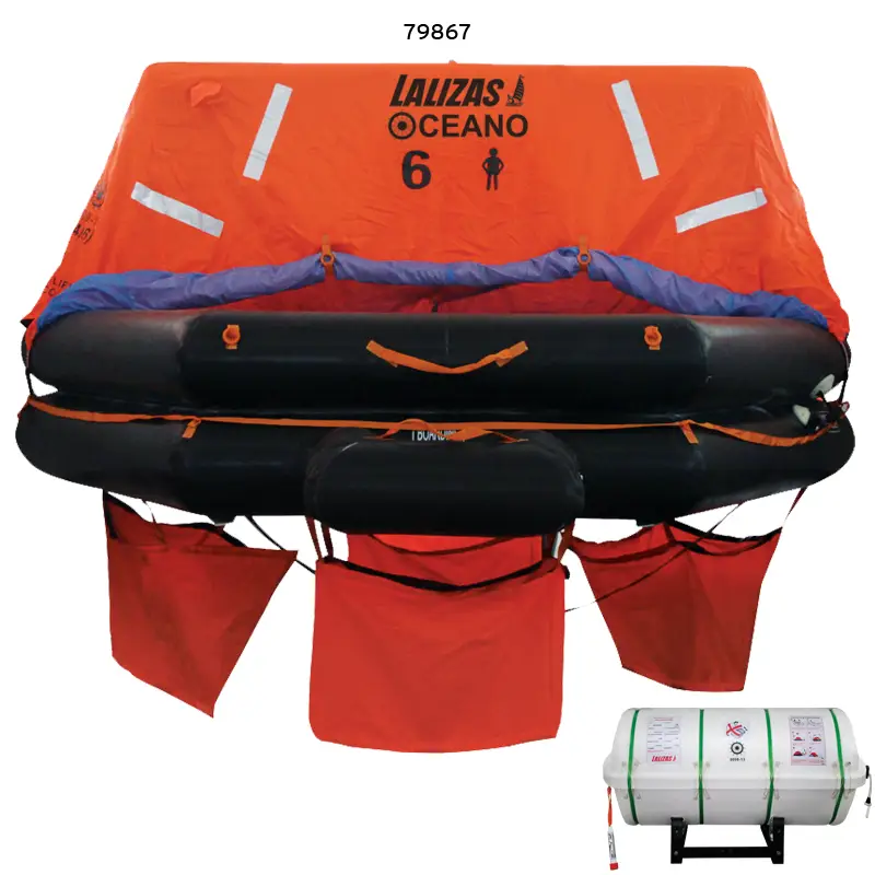 Zattera LALIZAS SOLAS OCEANO,Lanciabile,8 prs,canister piatto (A) Esclusivo