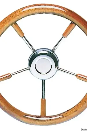 Volante inox+mogano 350 mm Nuovo Arrivo