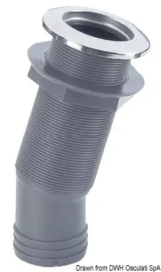 Popolare Scarico testa inox 15° 38 mm x 2" 1/4