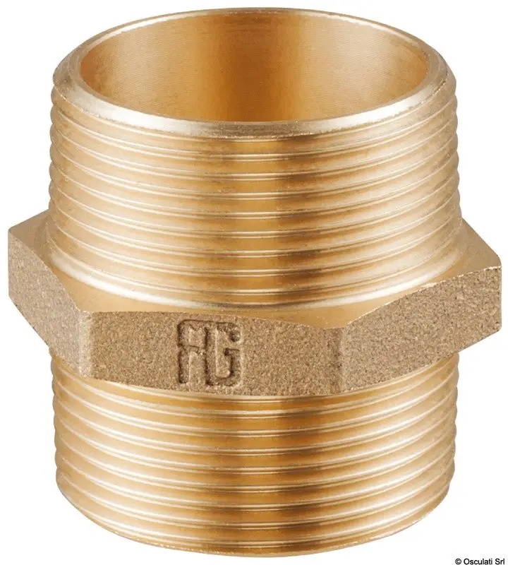 Spedito Oggi Niples doppio in bronzo M-M 2"1/2