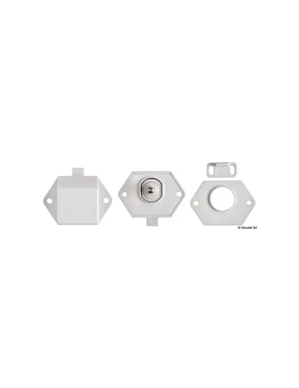 Di Tendenza Scrocchetto a pulsante self-latching bianco, carcassa nylon, molle inox