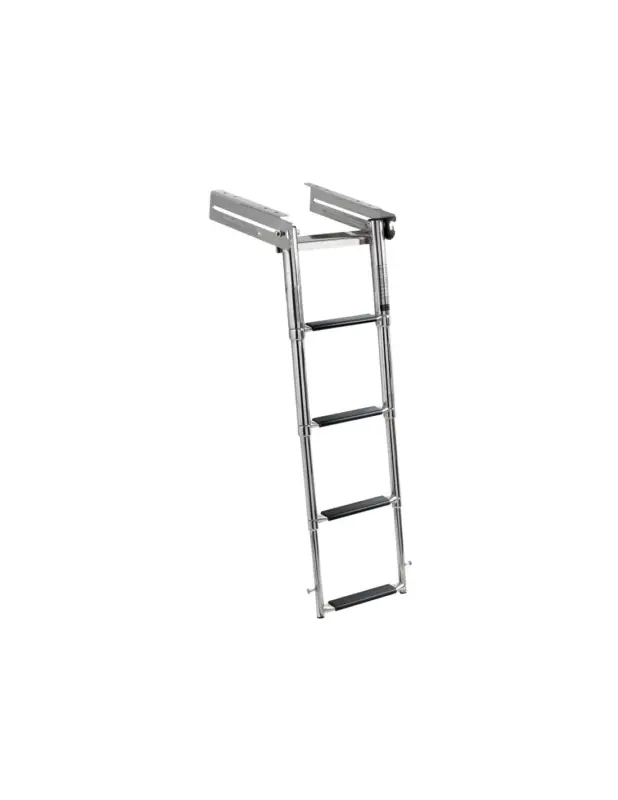 Scaletta a scomparsa 4 gradini con gradino a sbalzo, inox Offerta Speciale