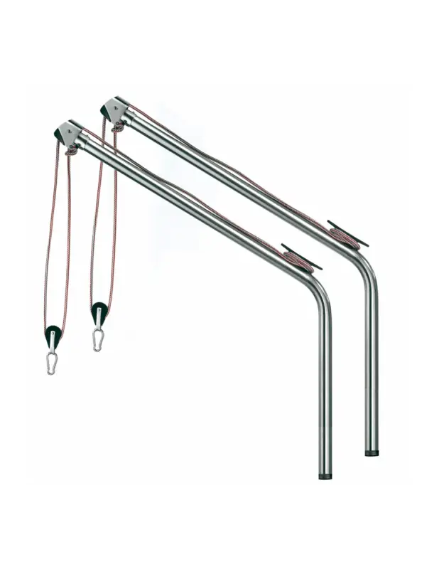 Prezzo Ridotto Coppia gruette girevoli inox, sbraccio 880 mm, portata 120-170 kg, tubo Ø