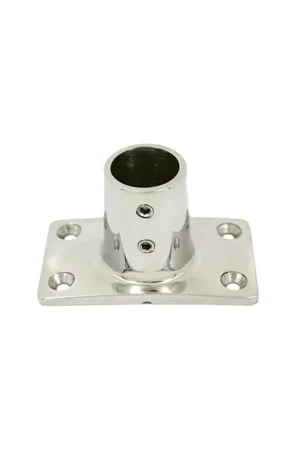 Affare Base rettangolare dritta inox AISI 316 microfusa, Ø 22-25 mm