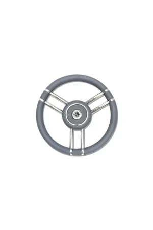 Professionale Savoretti T27 volante 6 razze inox, impugnatura poliuretano grigio Ø 350 mm