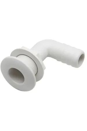 Can Sb scarico a mare curvo 90° in nylon bianco con portagomma, Ø 20-38 mm Occasione