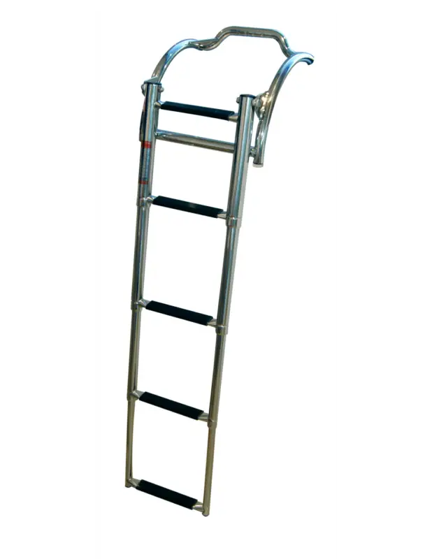 Scaletta telescopica ribaltabile inox AISI 316 gommoni, 5 gradini, Ø 500 mm Economico