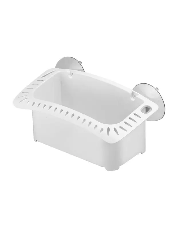 Contenitore portabicchieri in plastica bianca, ventosa, 238x110x134 mm Popolare