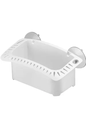 Contenitore portabicchieri in plastica bianca, ventosa, 294x91x147 mm Sconto