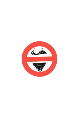 Cartello adesivo divieto bikini, Ø 150 mm Occasione Imperdibile