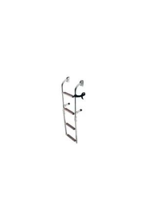 Offerta Lampo Scaletta pieghevole in Acciaio Inox con gradini in legno trattato