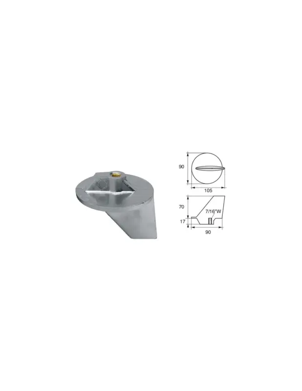 Offerta Limitata Anodo Yamaha-Mariner HP 40-60 Polipodio YA001 zinco/alluminio