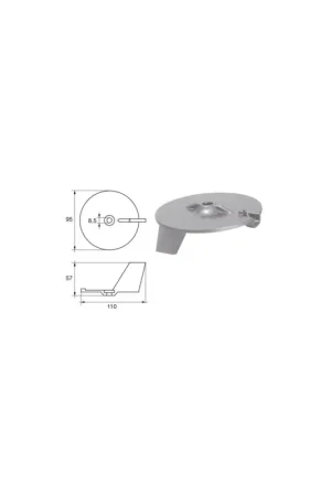 Ultime Pezzi Anodo Yamaha-Mariner HP 10-50 Polipodio YA006B zinco/alluminio