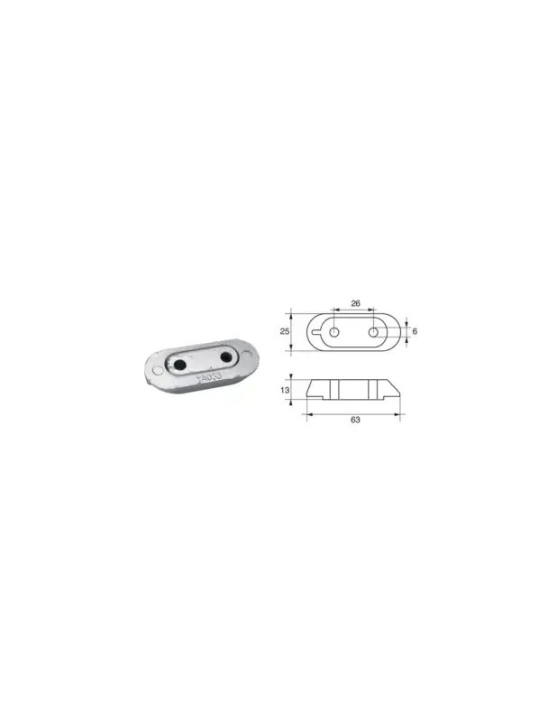 Anodo Yamaha-Mariner YA033 F-25 4T TRIM zinco o alluminio Sconto