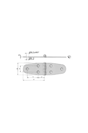 Cerniera inox AISI 316 150x45 mm modello dritto Scelto Dai Clienti